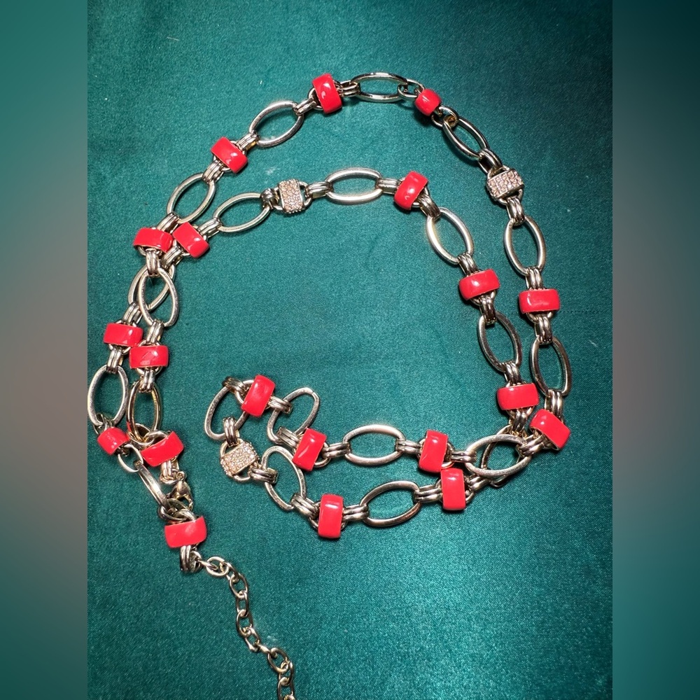 Gold Tone and Red‎ Chain BELT 40’ Inches Long